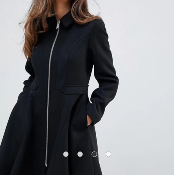 ASOS Design Swing Coat with front zip Small - Picture 2 of 4